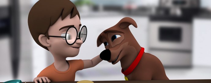 Animated boy and dog